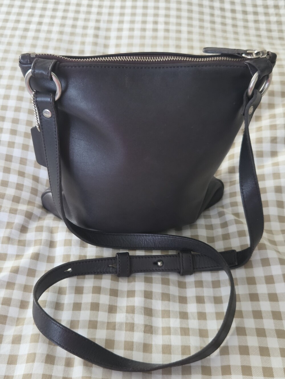 Vintage Coach 9457 Chelsea Slim Mahogony Crossbody Leather Bag + Hang Tag